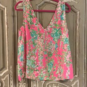 Lily Pulitzer pink floral tank size L